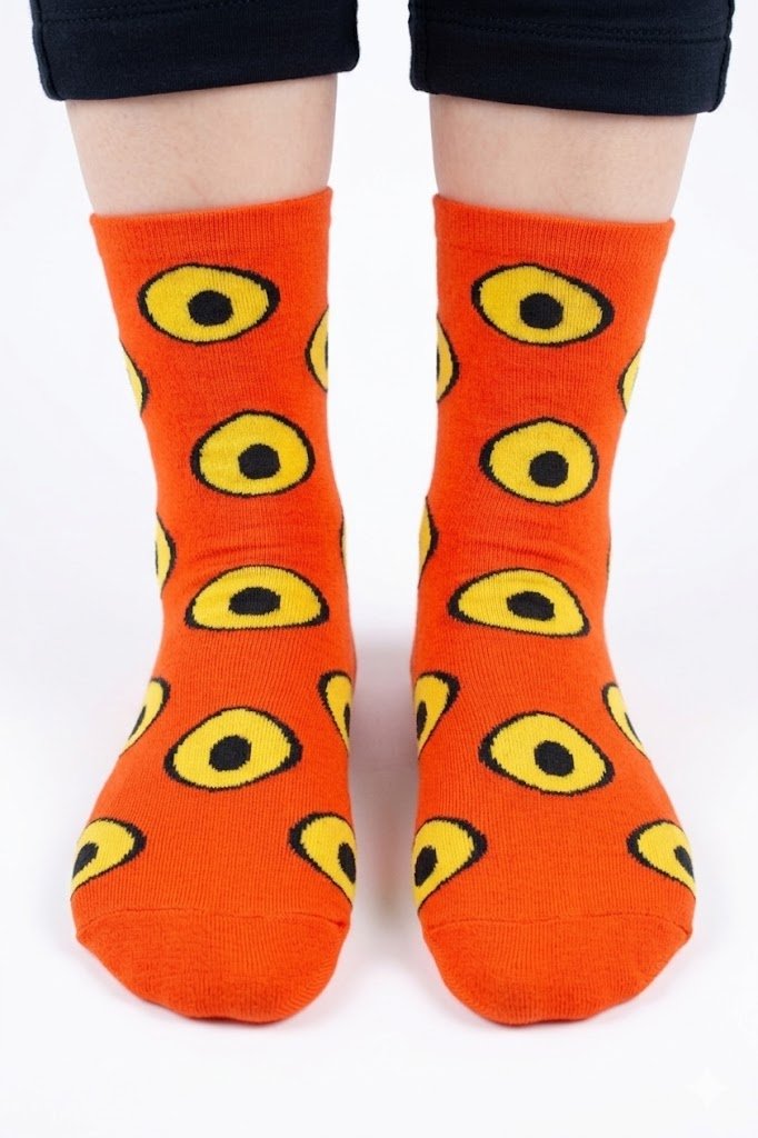 Avocado pattern orange socks