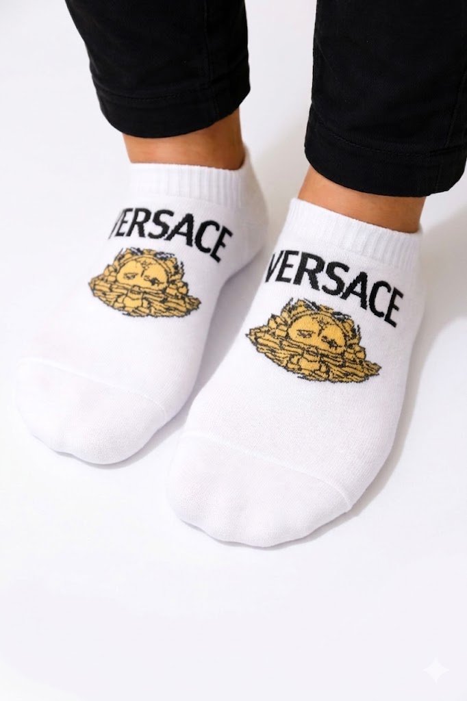 Versace Logo Print Ankle Socks