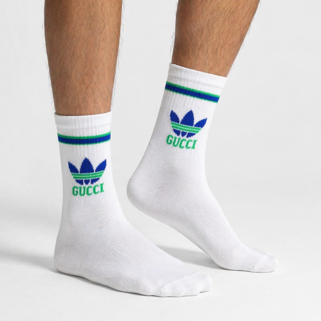 Adidas x Gucci Trefoil Crew Socks - White